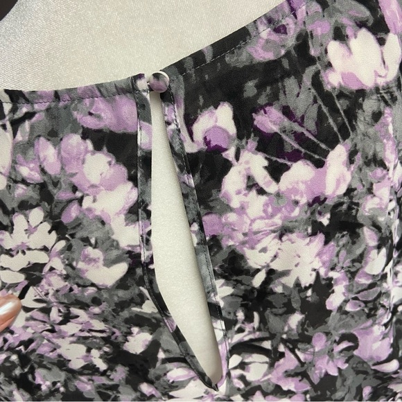 White House Black Market Sleeveless V-Neck Sundress Size 10 Pink Black casual - Picture 9 of 11